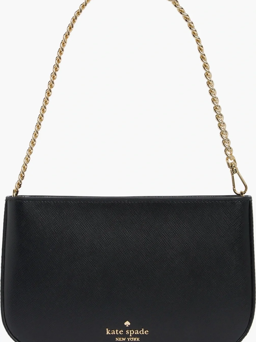 kate spade Black Leather Shoulder Bag with Gold Chain Strap